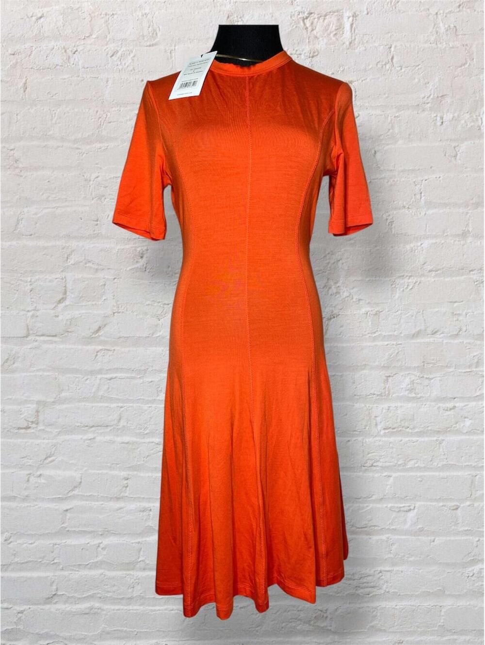 Ninety Percent Burnt Orange Knit Midi Dress Sz S Autumn